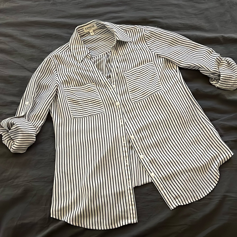 Express Black and White Blouse Size S